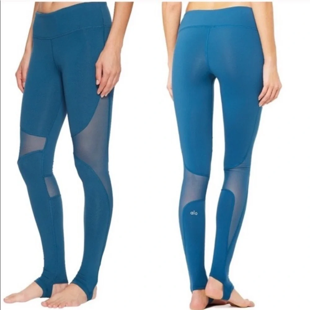 ALO Yoga Women’s Small Coast Stirrup Mesh Full Length Leggings Size Small